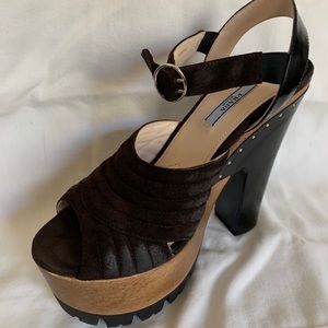 Prada suede chunky sandals